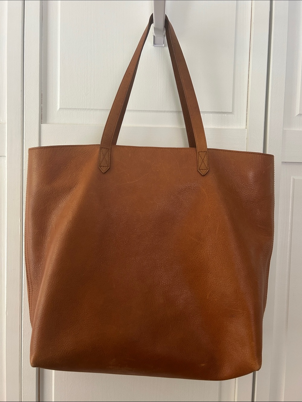 Madewell Classic Brown Leather Zip Tote Bag - Timeless Everyday Carry